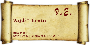 Vajó Ervin névjegykártya